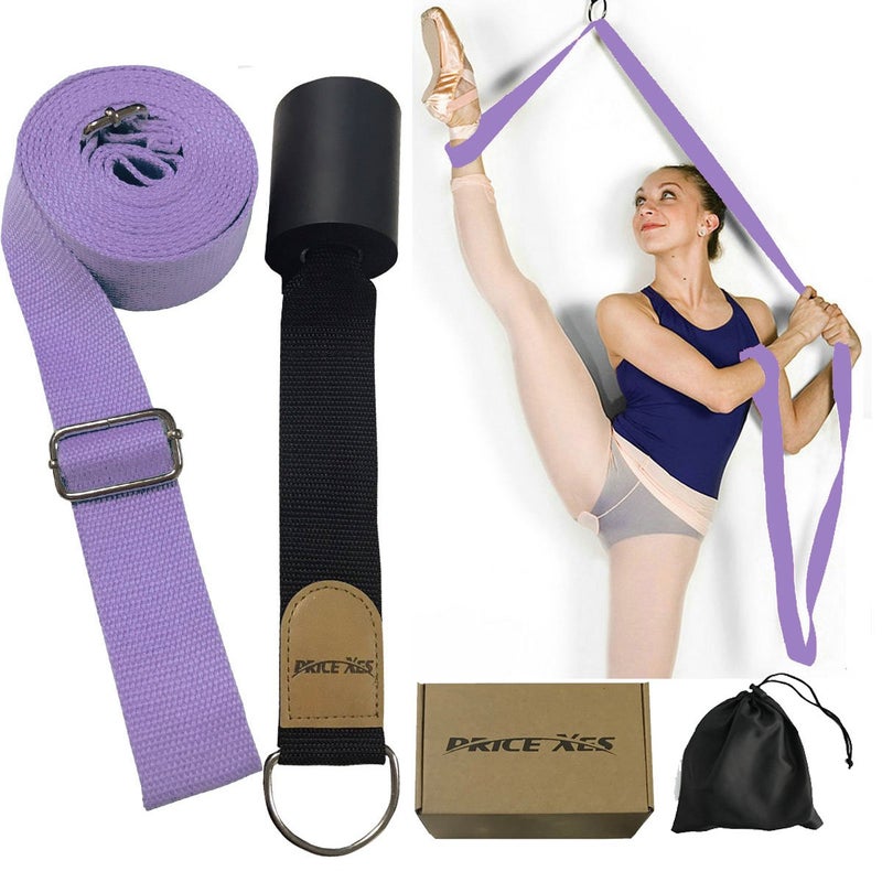 Price Xes Adjustable Leg Stretcher Lengthen Ballet Stretch Band - Easy Install on Door Flexibility Stretching Leg Strap Great Cheer Dance Gymnastics Trainer stretching equipment taekwondo Training (purple-2) - Image 3