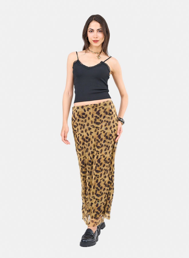 Clue Leopard Print Midi Skirt  - Image 4