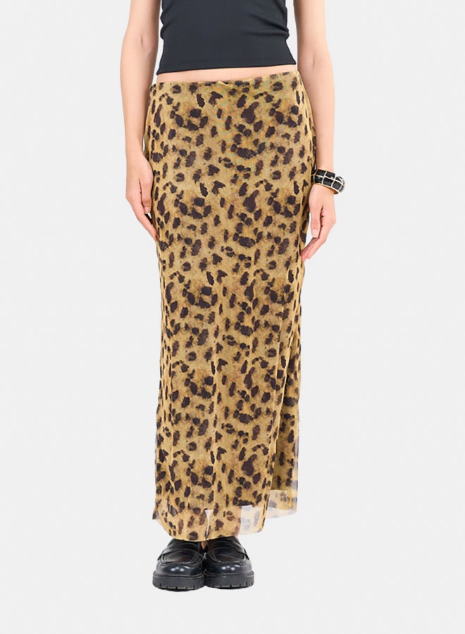 Clue Leopard Print Midi Skirt  - Image 1