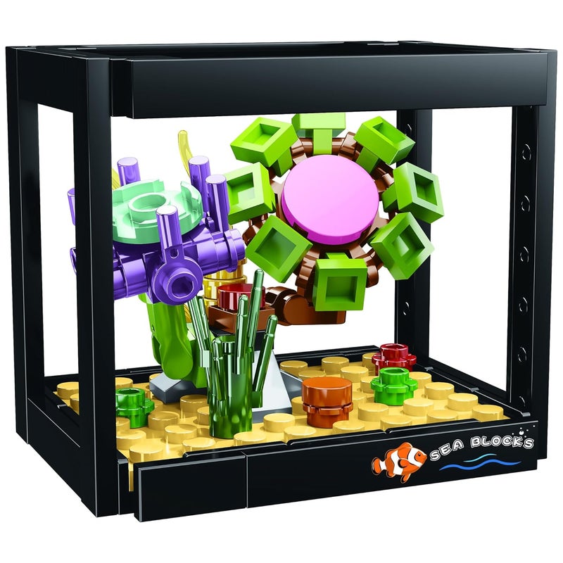 ThinkerPlace 8-in-1 Dream Ocean Fish Tank Coral Cluster (90 Pieces) | Learn About Marine Life | Building Block Set for Kids Age 7+ | STEM Educational Toy | Build, Collect & Create a Big Fish Tank - Image 1