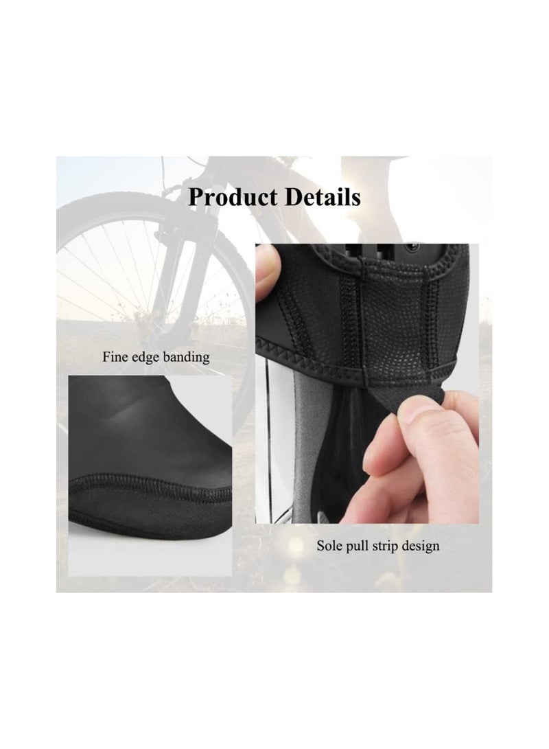 SYOSI Cycling Toe Covers, 1 Pair Shoe Covers for Cycling Mountain Bike Cold Weather, Keep Feet Warm, Easy to Put, Waterproof, Wear-Resistant and Non-Slip, Winter Mtb Shoes for Men Women Black (Xl-XXl) - Image 4