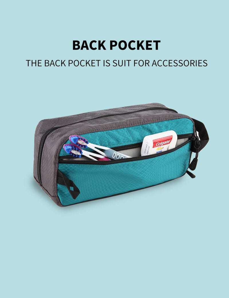 Gox Small Travel Toiletry Bag, Dopp Kit Case For Men, Multifunction Organizer Pouch (Turquoise/Grey) - Image 4
