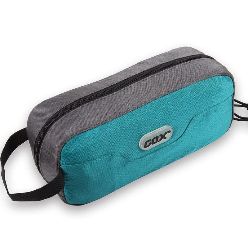 Gox Small Travel Toiletry Bag, Dopp Kit Case For Men, Multifunction Organizer Pouch (Turquoise/Grey) - Image 1