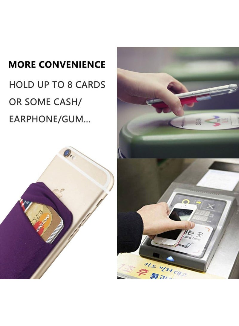 Phone Back Card Holder, Card Wallet with Flap Closure, Elastic Credit Card Holder, ID Card Sleeve for Phone Back, Adhesive Wallet with Flip Cover, Simple and Stylish, Convenient Storage - Image 4