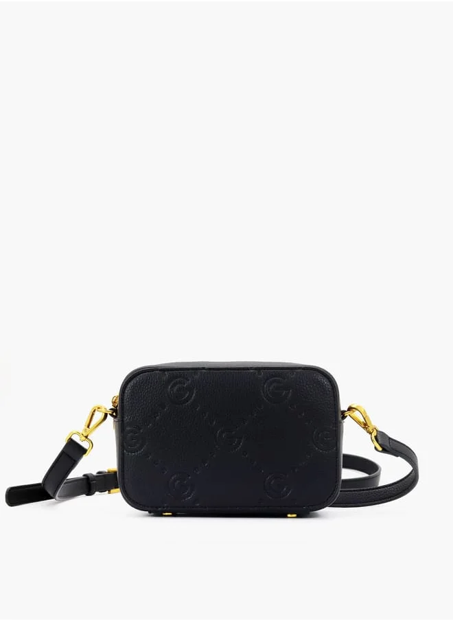 غابرييلا غوتشي Gabriella Gucci Monogram Embossed Crossbody Bag with Zip Closure