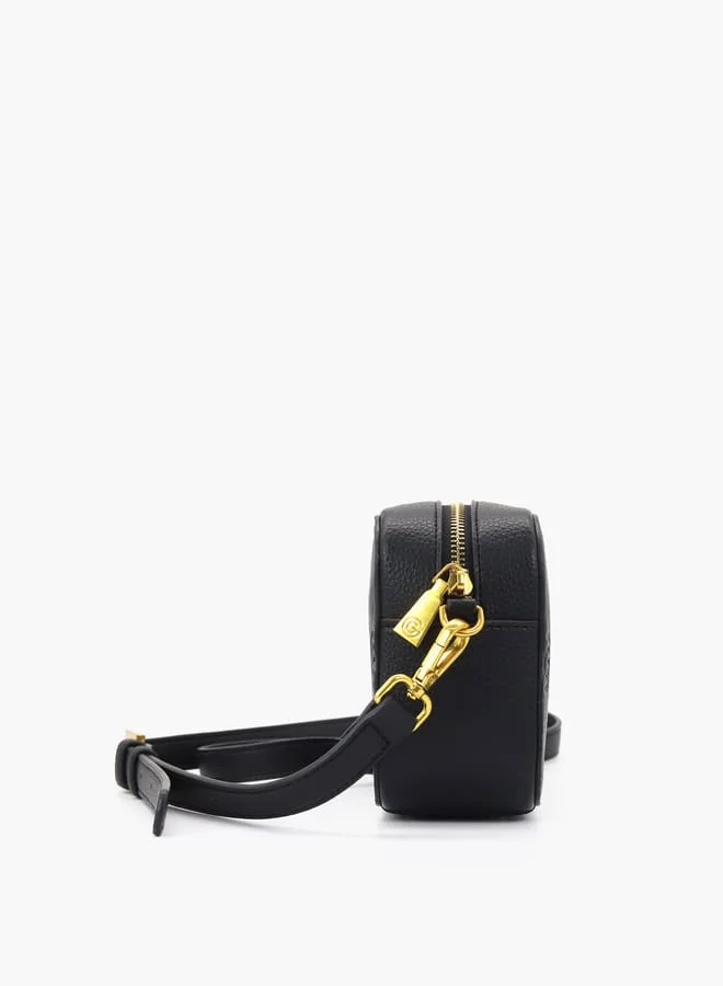 Gabriella Gucci Gabriella Gucci Monogram Embossed Crossbody Bag with Zip Closure