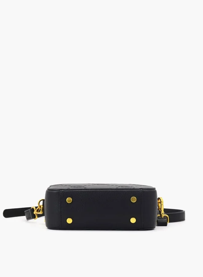 Gabriella Gucci Gabriella Gucci Monogram Embossed Crossbody Bag with Zip Closure