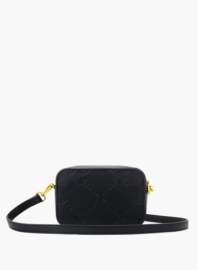 Gabriella Gucci Gabriella Gucci Monogram Embossed Crossbody Bag with Zip Closure
