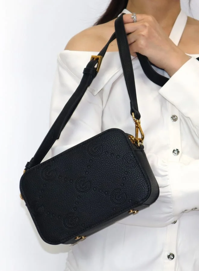 Gabriella Gucci Gabriella Gucci Monogram Embossed Crossbody Bag with Zip Closure