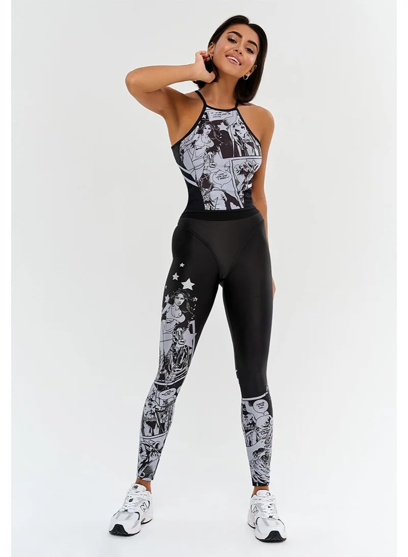 Bona Fide Extra Corsage Bona Woman Bona Fide Premium Marble Print High-Waisted Leggings for Women - Tummy Control Sculpting Gym Tights - Professional Squat-Proof Workout Yoga Pants - Breathable Performance Activewear - Gray/Black for Women | Best Price UAE