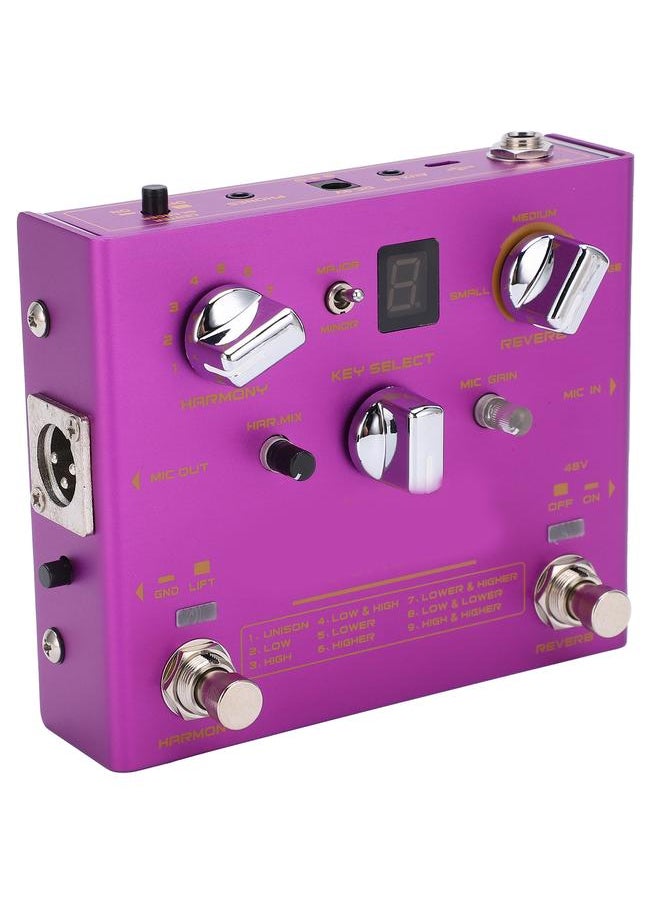 Thoraya - Vocal Effects Adjustable 9 Reverb 12 Intervals Maj Min Metal Effect Pedal DC 9V 500mA - Image 1