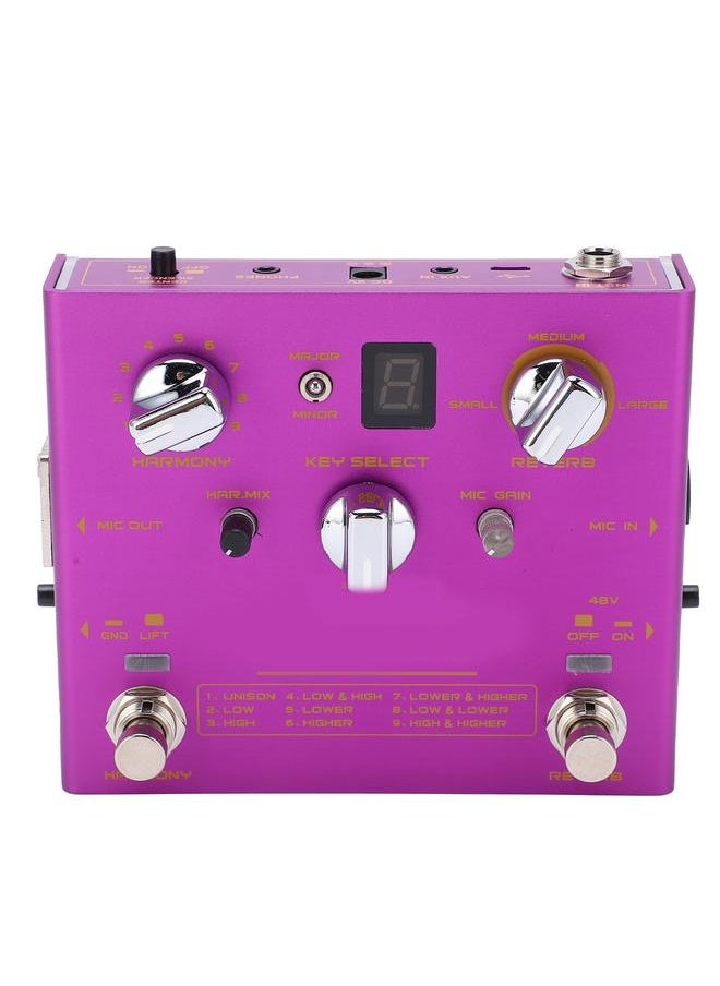Thoraya - Vocal Effects Adjustable 9 Reverb 12 Intervals Maj Min Metal Effect Pedal DC 9V 500mA - Image 1