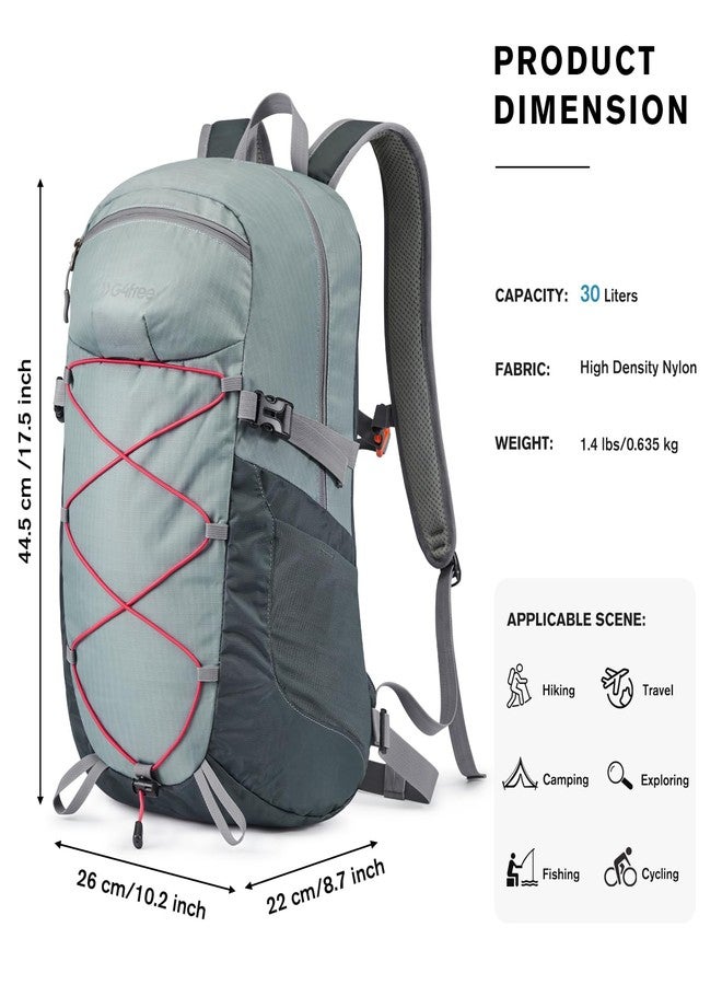جي4فري حقيبة ظهر خفيفة الوزن للمشي لمسافات طويلة من G4Free سعة 30 لترًا للرجال والنساء، معتمدة من شركات الطيران، مناسبة للسفر والعمل والرحلات القصيرة (رمادي) - Image 5