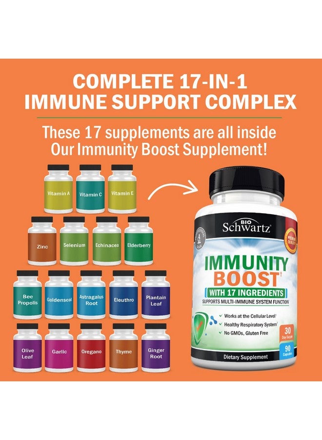 بيو شوارتز مكمل غذائي لدعم المناعة من بيوشوارتز - فيتامين سي مع مستخلص الزنك والبلسان الأسود ودنج النحل والزنجبيل وبيتا كاروتين، لتعزيز المناعة للبالغين، وفيتامينات مضادة للأكسدة للدفاع المناعي، 90 كبسولة - Image 2