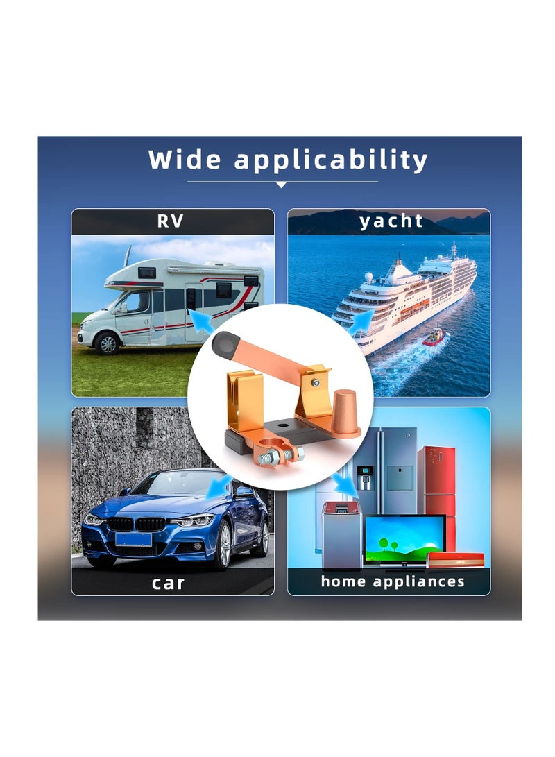 مفتاح فصل البطارية العلوي، مفتاح قتل البطارية 12V / 24V للقطب السالب، مفتاح قطع البطارية بشفرة ثقيلة، للسيارات، المركبات الترفيهية، القوارب، الشاحنات (عمودي) - Image 2