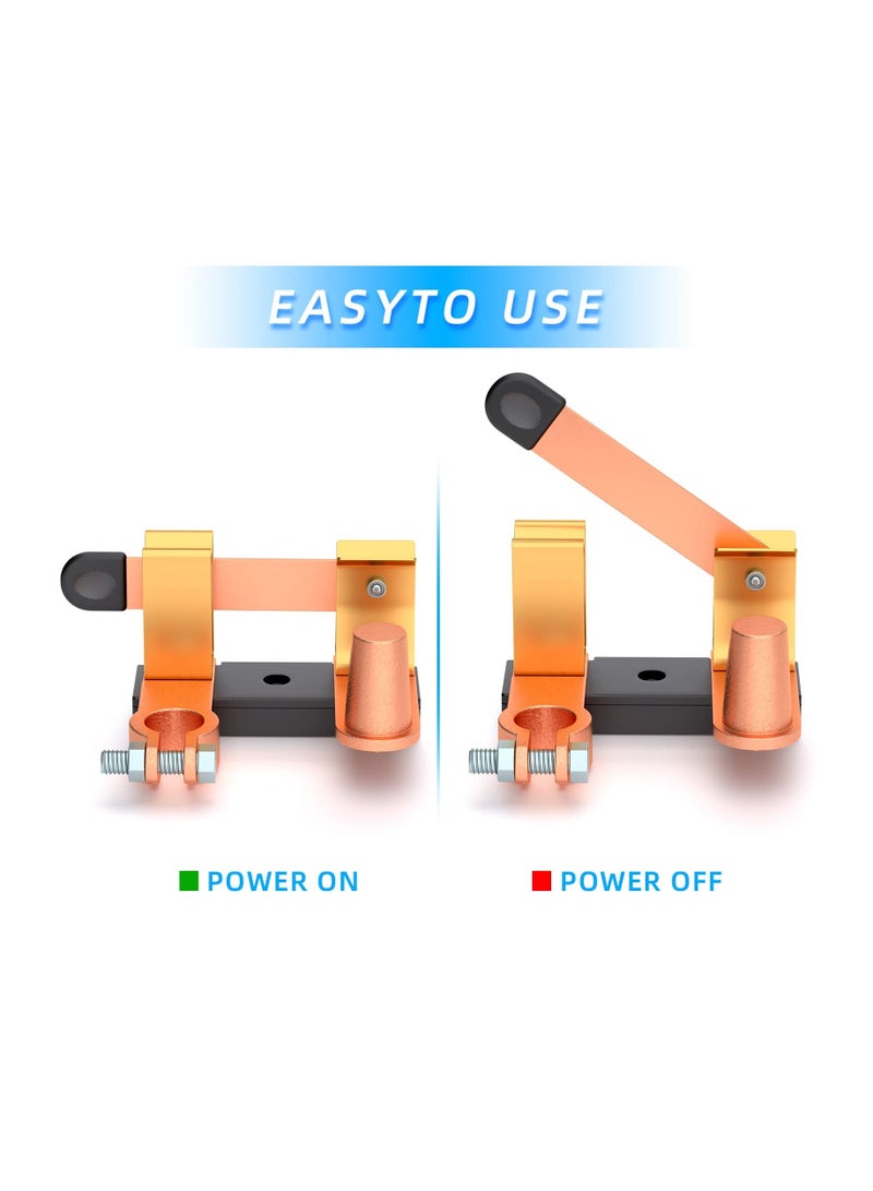 مفتاح فصل البطارية العلوي، مفتاح قتل البطارية 12V / 24V للقطب السالب، مفتاح قطع البطارية بشفرة ثقيلة، للسيارات، المركبات الترفيهية، القوارب، الشاحنات (عمودي) - Image 4