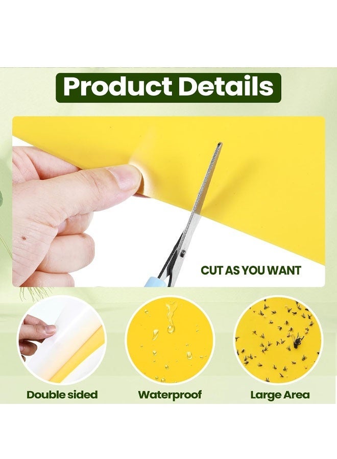 مصائد لاصقة من Qualirey، 10 قطع، مقاس 6 × 8 بوصة، للنباتات، مصيدة لاصقة مزدوجة الجوانب للبعوض مع أربطة ملتوية، مصائد ذباب للفاكهة والحشرات والفطريات والحشرات للاستخدام الداخلي والخارجي (أصفر) - Image 3
