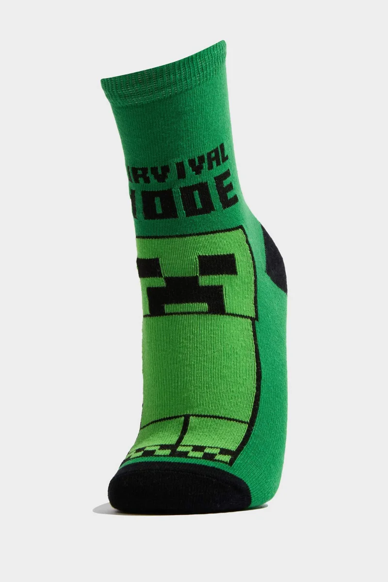 ديفاكتو Boy Printed Minecraft Licensed 2 piece Long sock