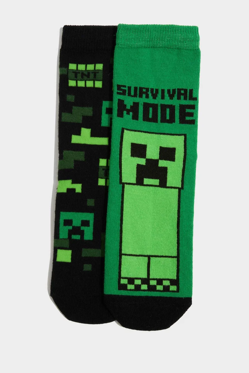 ديفاكتو Boy Printed Minecraft Licensed 2 piece Long sock