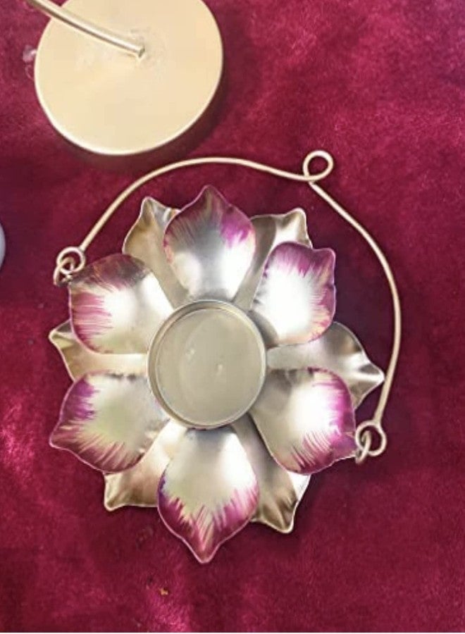AGAAS ENTERPRISES AGAAS Eteprises Beautiful Table Lotus Style Hanging Tealight Candle Holder Table Votive Stand Diwali Festival Decorative Item Indoor Outdoor Decor Corporate Gift - Image 3
