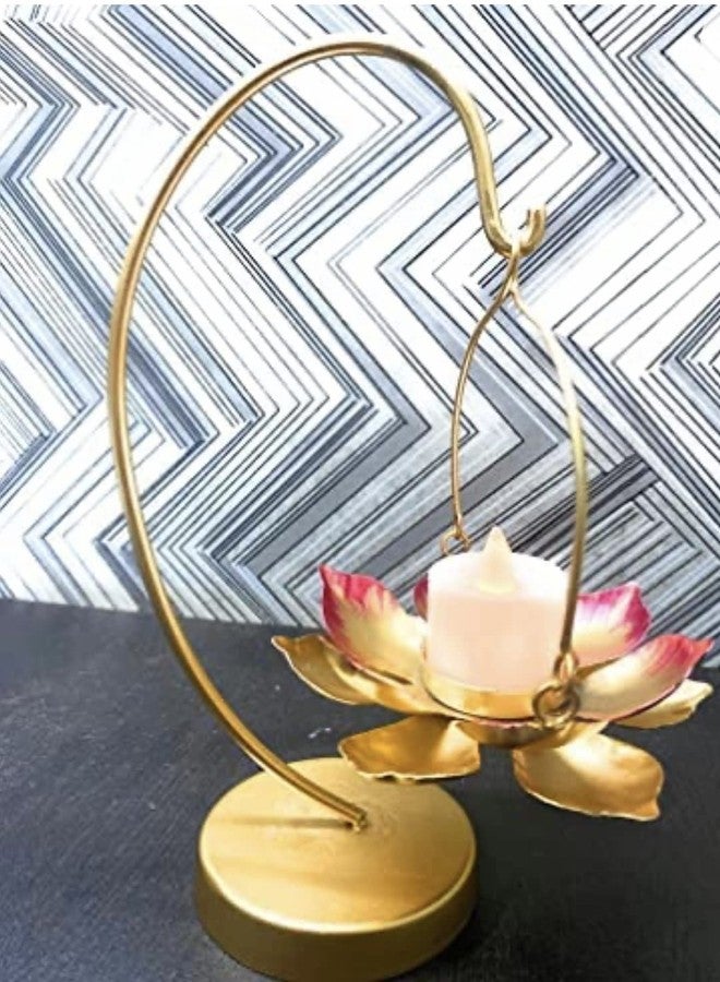 AGAAS ENTERPRISES AGAAS Eteprises Beautiful Table Lotus Style Hanging Tealight Candle Holder Table Votive Stand Diwali Festival Decorative Item Indoor Outdoor Decor Corporate Gift - Image 1