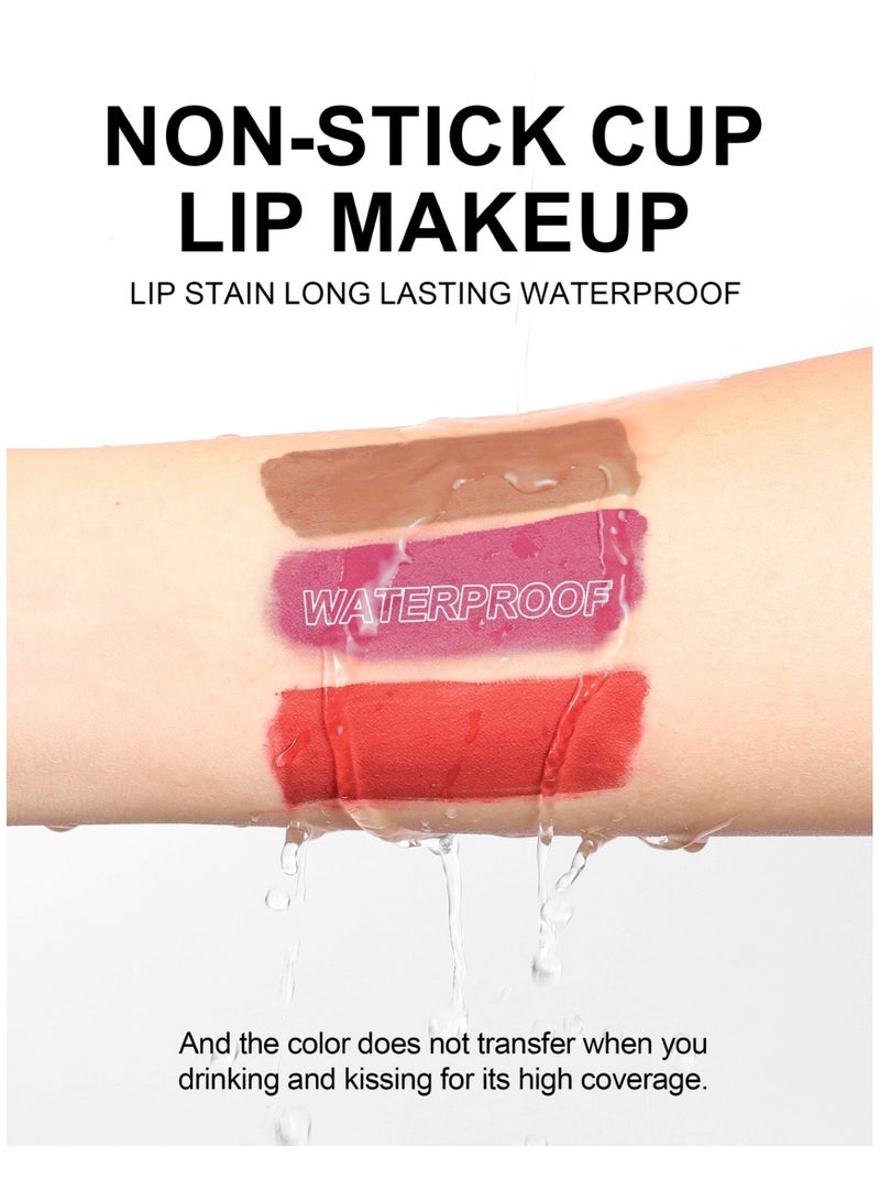 Huitich 6-Piece Matte Liquid Lip Gloss Set Elegant Pink Gift Box - Image 4