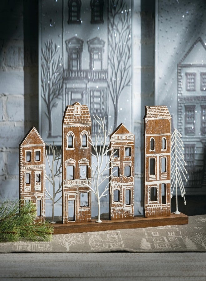 Sullivans Tabletop Christmas Village, Christmas Decor, Indoor Christmas Decorations, Tabletop Christmas Decor Multicolor 10.25" H Wood - Image 3
