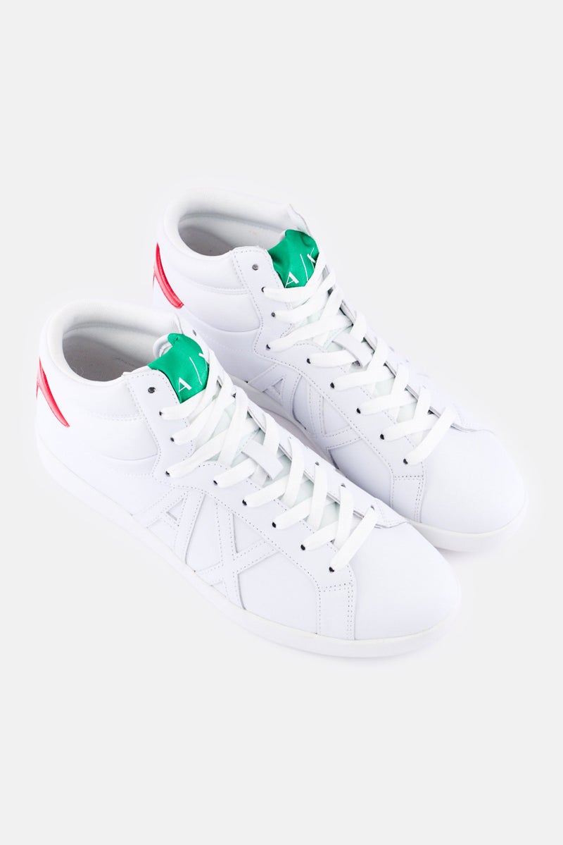 Armani Exchange Men Brand Logo Lace Up Casual Shoes, White - Image 3