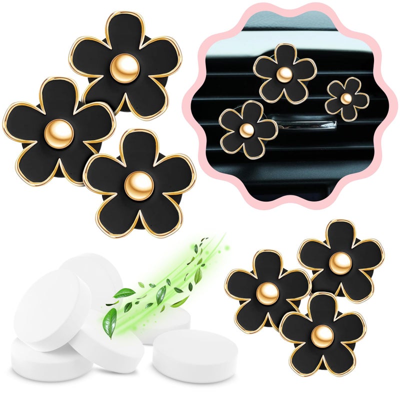 Zadin 6 Pieces Daisy Car Decoration Flower Air Vent Clip Air Conditioning Outlet Clip Car Air Freshener Clip Car Interior Decor Charm Colorful Interior Accessories for Girls Women - Image 3