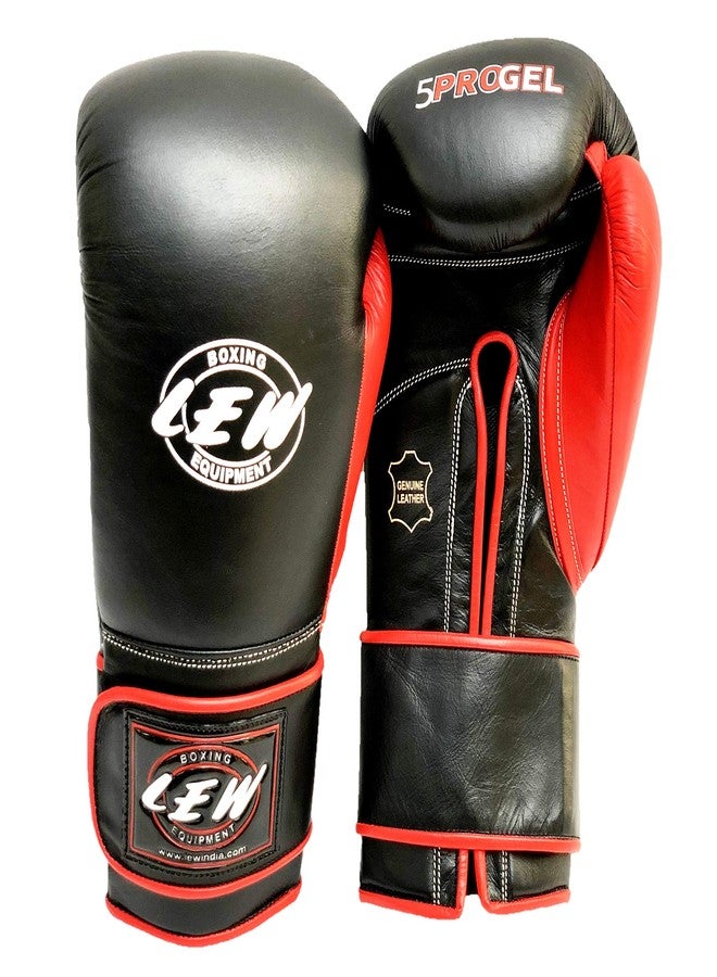 LEW Black/Red Gel Sparring Gloves (Black/Red, 12 OZ) - Image 2