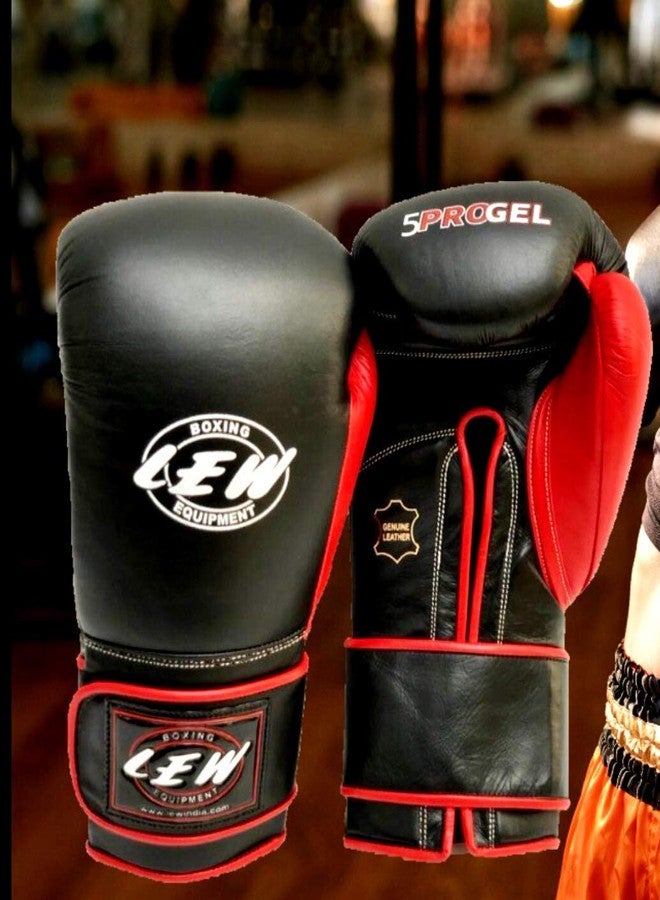 LEW Black/Red Gel Sparring Gloves (Black/Red, 12 OZ) - Image 3