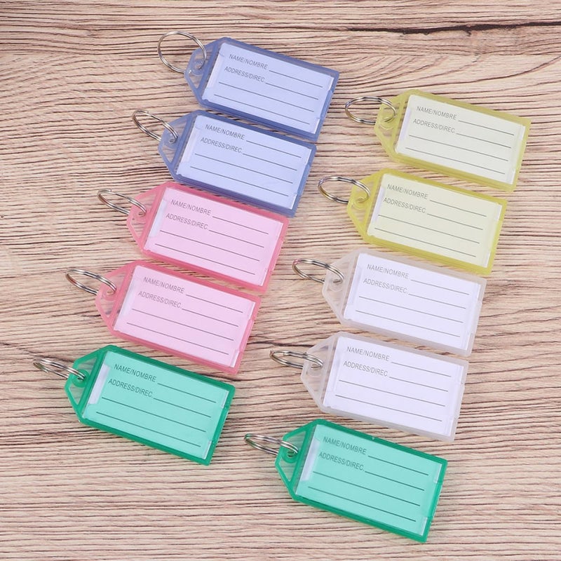 Colorful Luggage Tags 60 Pack with Writable Labels Key Rings for Travel Office Use - Image 5