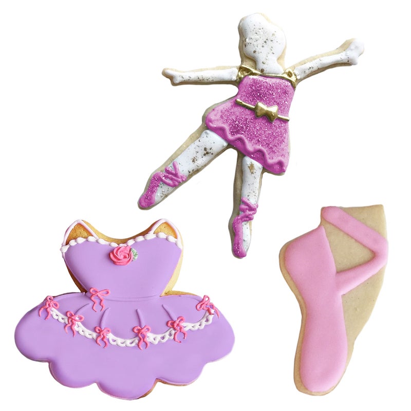 Ann Clark Cookie Cut Ballet/Dance Cookie Cutters 3-Pc. Set Made in USA by Ann Clark  Tutu  Ballet Shoe  Ballerina - Image 1