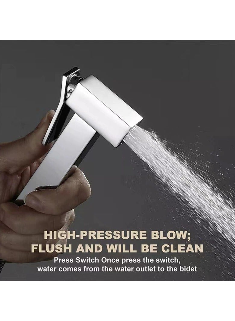 Handheld Bidet Sprayer, Bidet Attachment for Toilet, hot and Cold Bidet for Toilet with Warm Water Bidet Attachment of Brass Rough-in Valve, Stainless Steel Handheld Bidet Attachment for Feminine, Pets and Baby Wash  - Image 2