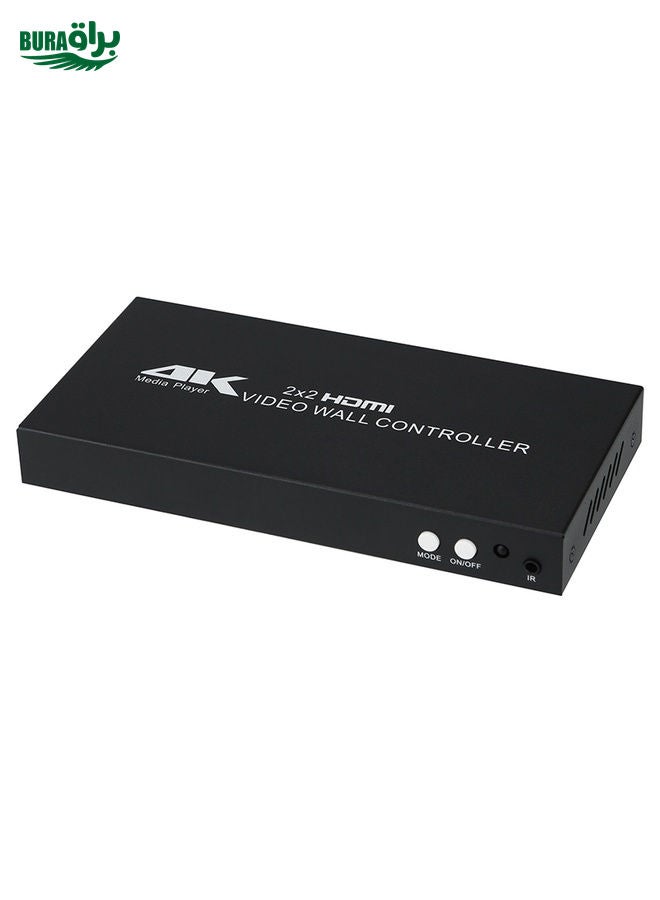 XP02 4K 2x2 HDMI Video Wall Controller Multi-screen Splicing Processor, Style:Ordinary(US Plug)