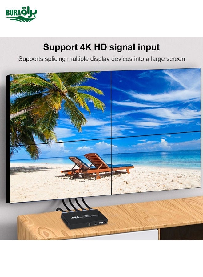 XP02 4K 2x2 HDMI Video Wall Controller Multi-screen Splicing Processor, Style:Ordinary(US Plug)