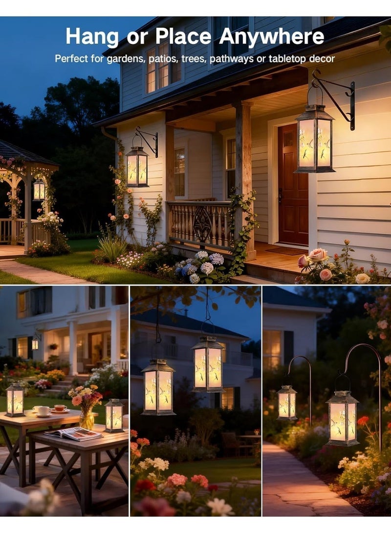 OUTON Solar Lantern Outdoor Waterproof, Hanging Solar LED Hummingbird Garden Light, Plastic Decorative Landscape Light for Yard Patio Lawn Pathway, Gift for Women Mom Grandma Bronze - Image 5