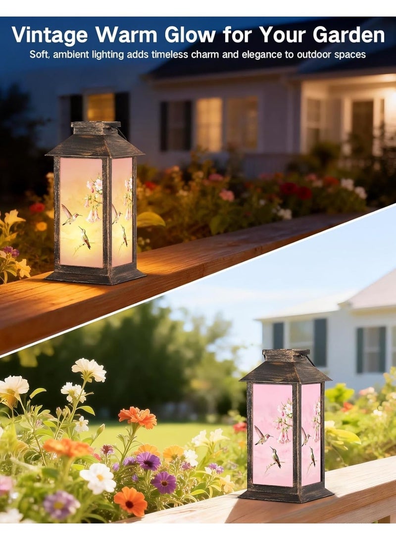 OUTON Solar Lantern Outdoor Waterproof, Hanging Solar LED Hummingbird Garden Light, Plastic Decorative Landscape Light for Yard Patio Lawn Pathway, Gift for Women Mom Grandma Bronze - Image 4