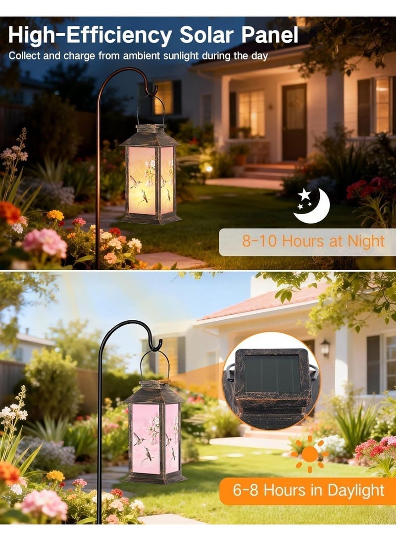OUTON Solar Lantern Outdoor Waterproof, Hanging Solar LED Hummingbird Garden Light, Plastic Decorative Landscape Light for Yard Patio Lawn Pathway, Gift for Women Mom Grandma Bronze - Image 5