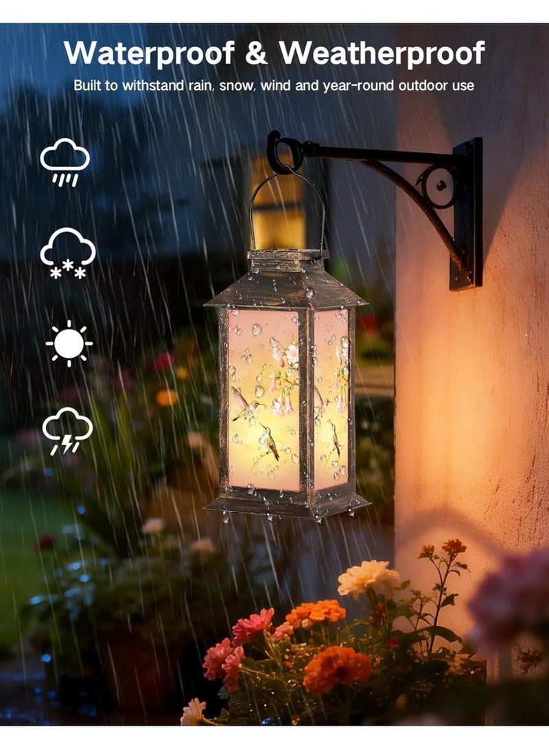 OUTON Solar Lantern Outdoor Waterproof, Hanging Solar LED Hummingbird Garden Light, Plastic Decorative Landscape Light for Yard Patio Lawn Pathway, Gift for Women Mom Grandma Bronze - Image 4