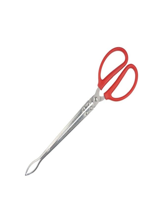 Pokinge 1 Piece Stainless Steel Crab Tong,15 Inch Long Anti-slip Sea Crab Tong Mud Loach Eel Clamp Garbage Clip Multi-function Fishing Catch Tool - Image 1