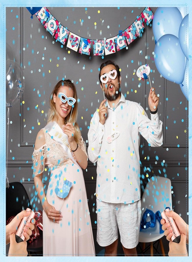 Seenelling 24 Pack Gender Reveal Confetti Cannon Boy or Girl Mini Gender Reveal Poppers Confetti Cannon with Stickers for Baby Shower Party Supplies (Blue) - Image 5