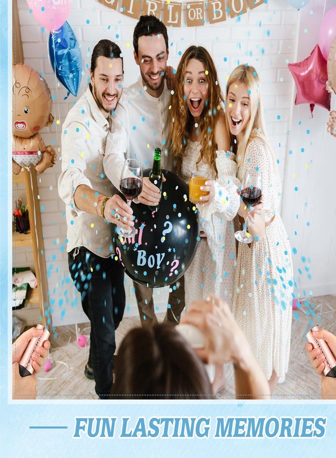 Seenelling 24 Pack Gender Reveal Confetti Cannon Boy or Girl Mini Gender Reveal Poppers Confetti Cannon with Stickers for Baby Shower Party Supplies (Blue) - Image 4