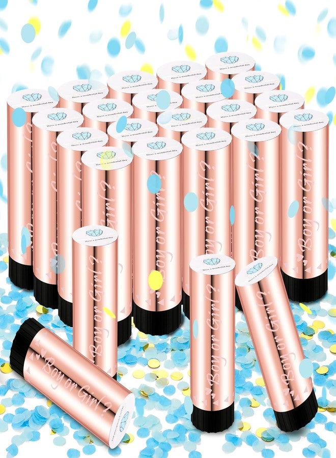 Seenelling 24 Pack Gender Reveal Confetti Cannon Boy or Girl Mini Gender Reveal Poppers Confetti Cannon with Stickers for Baby Shower Party Supplies (Blue) - Image 1