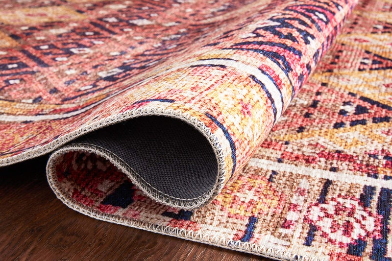 Loloi Layla Collection LAY-15 Magenta/Multi 5'-0" x 7'-6" .13" Thick Area Rug, Soft, Durable, Vintage Inspired, Distressed, Low Pile, Non-Shedding, Easy Clean, Printed, Living Room Rug - Image 4