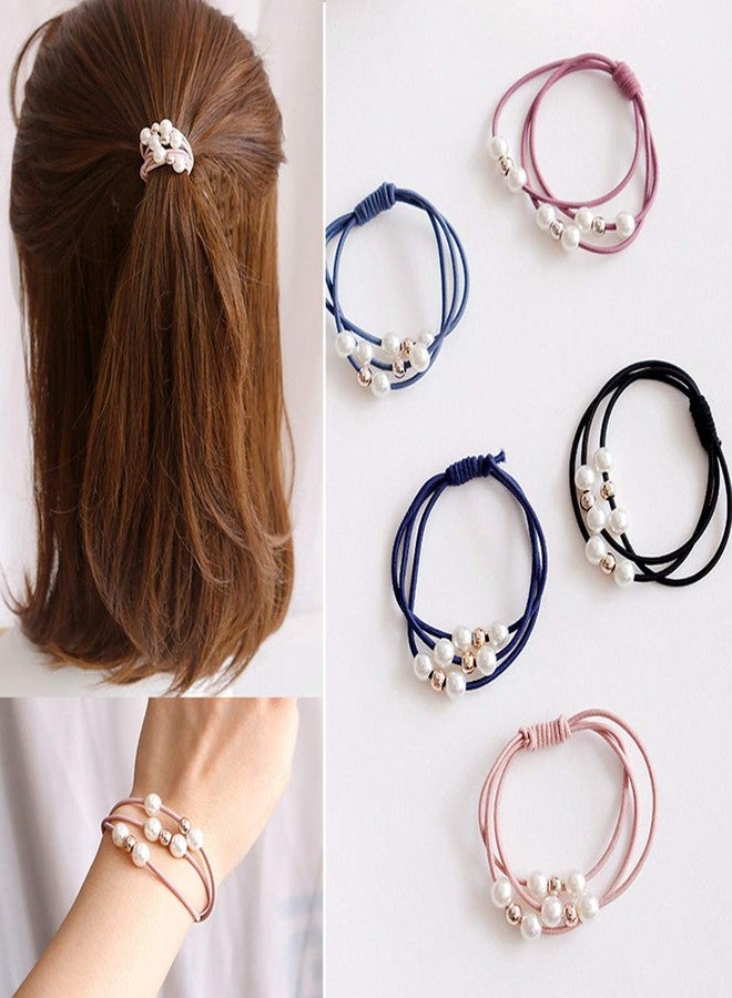 DDJYP 20 Pcs Korean Hair Accessories for Girls - Multi Layer Hair Rings with Pearls, Elastic Ties, and Rope Hairbands - Image 1