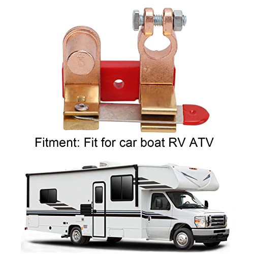EVGATSAUTO Top Post Positive Battery Disconnect Switch, Power Cutoff Shuoff Switch, Solid Brass Power Cutoff Master Switch for Car Boat RV ATV - Image 3