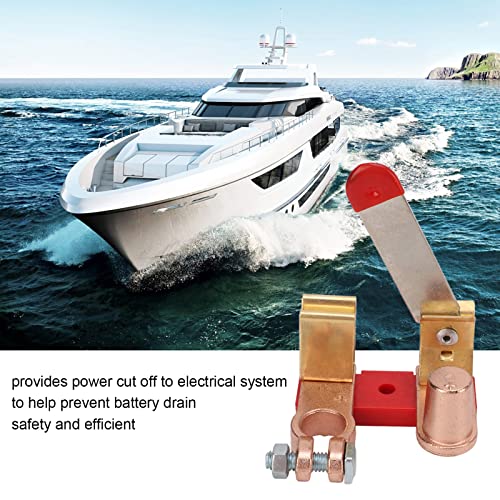 EVGATSAUTO Top Post Positive Battery Disconnect Switch, Power Cutoff Shuoff Switch, Solid Brass Power Cutoff Master Switch for Car Boat RV ATV - Image 5