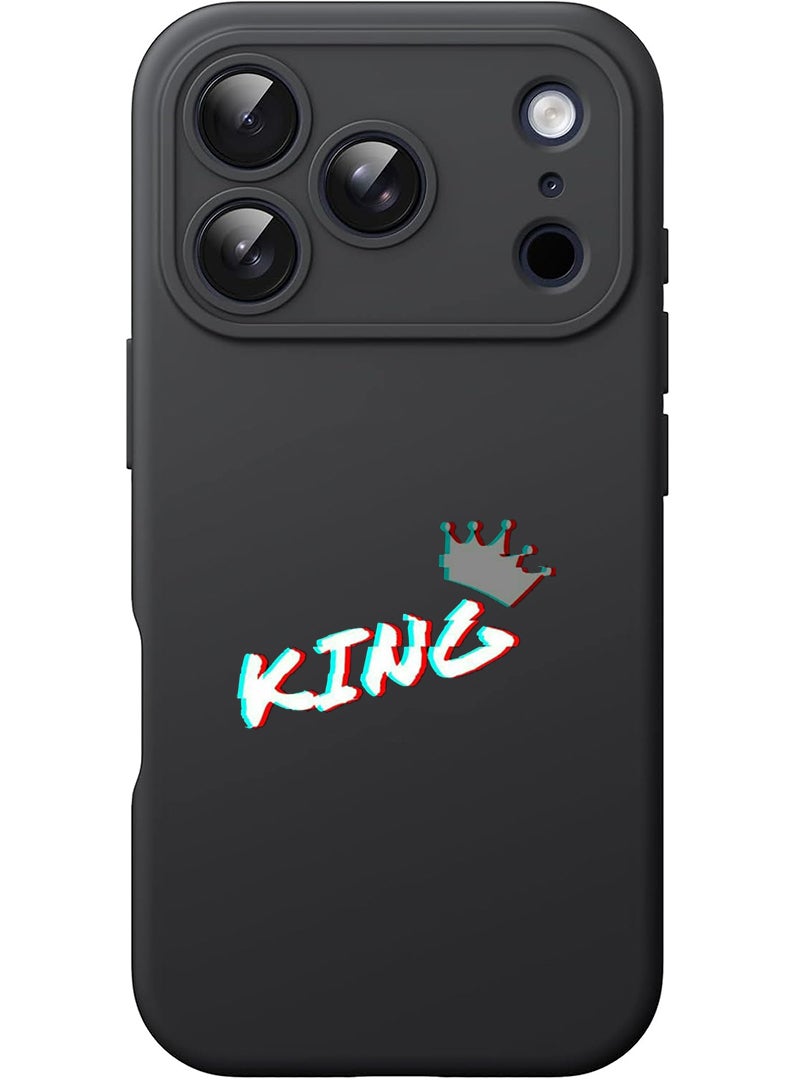 Theodor Protective Slim Fit Case Liquid Silicone Cover with Full Body Protection Anti-Scratch Shockproof Case For Apple iPhone 17 Pro (Black) King - Image 1