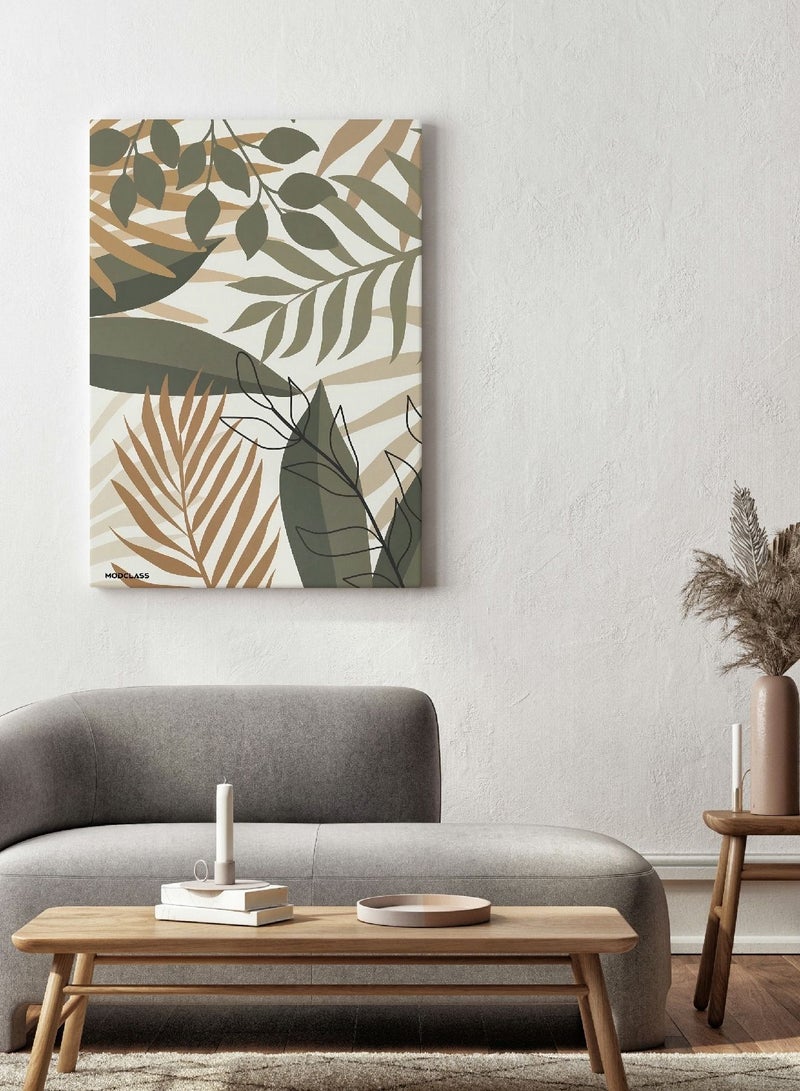 مودكلاس لوحة جدارية كانفس بتصميم ورق شجر - Image 1